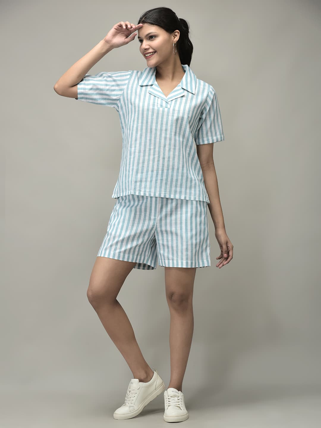 Stripe Shirt and Shorts Set