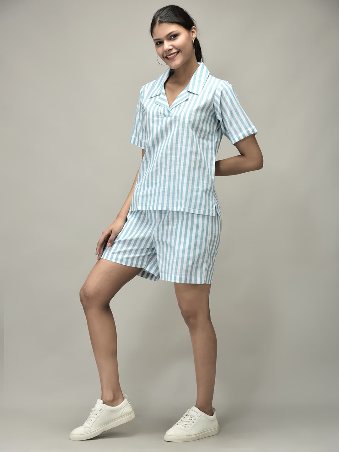 Stripe Shirt and Shorts Set