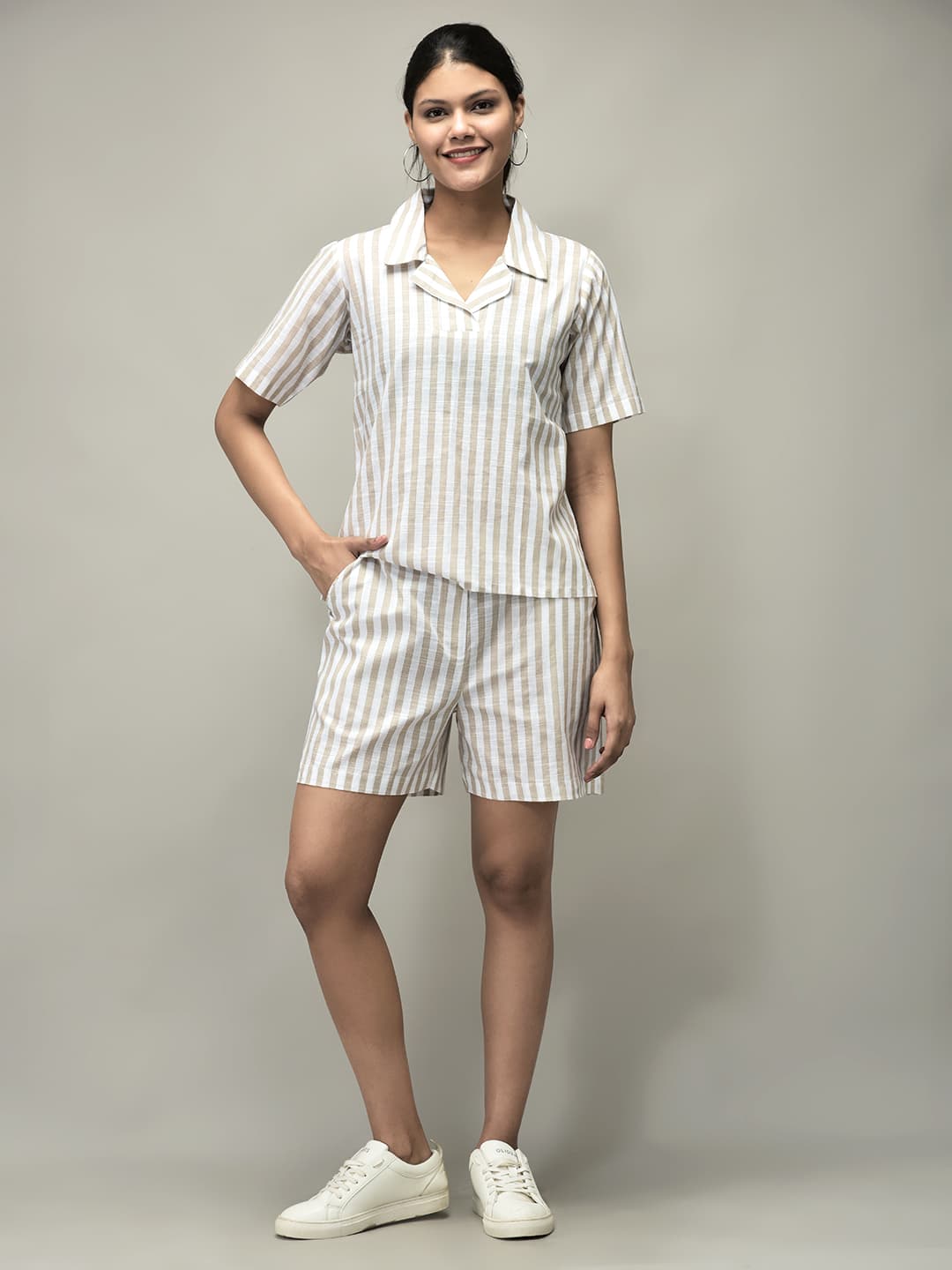 Stripe Shirt and Shorts Set