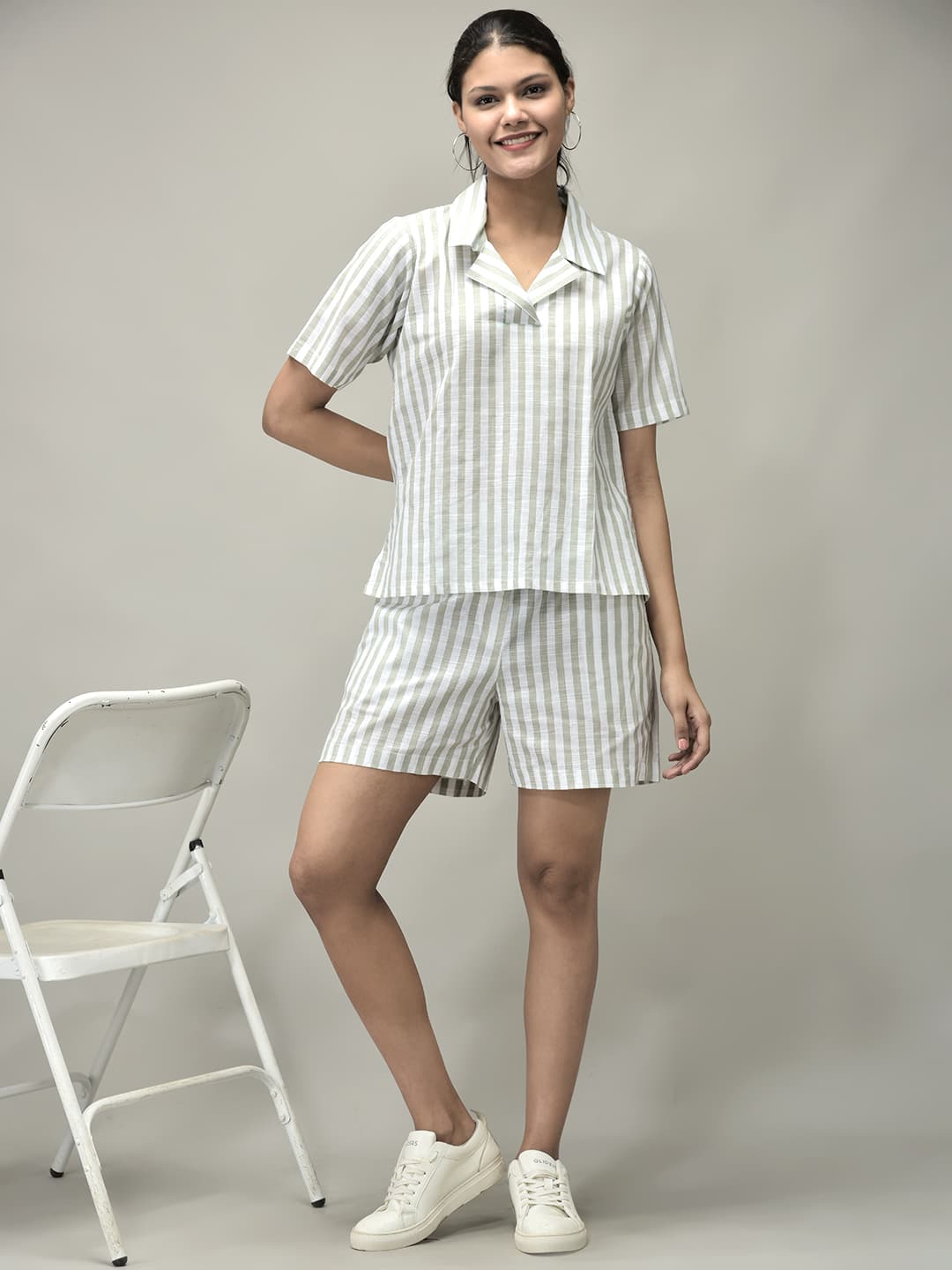 Stripe Shirt and Shorts Set