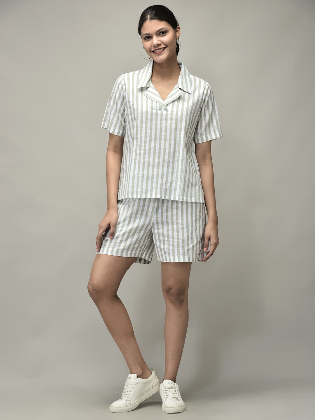 Stripe Shirt and Shorts Set