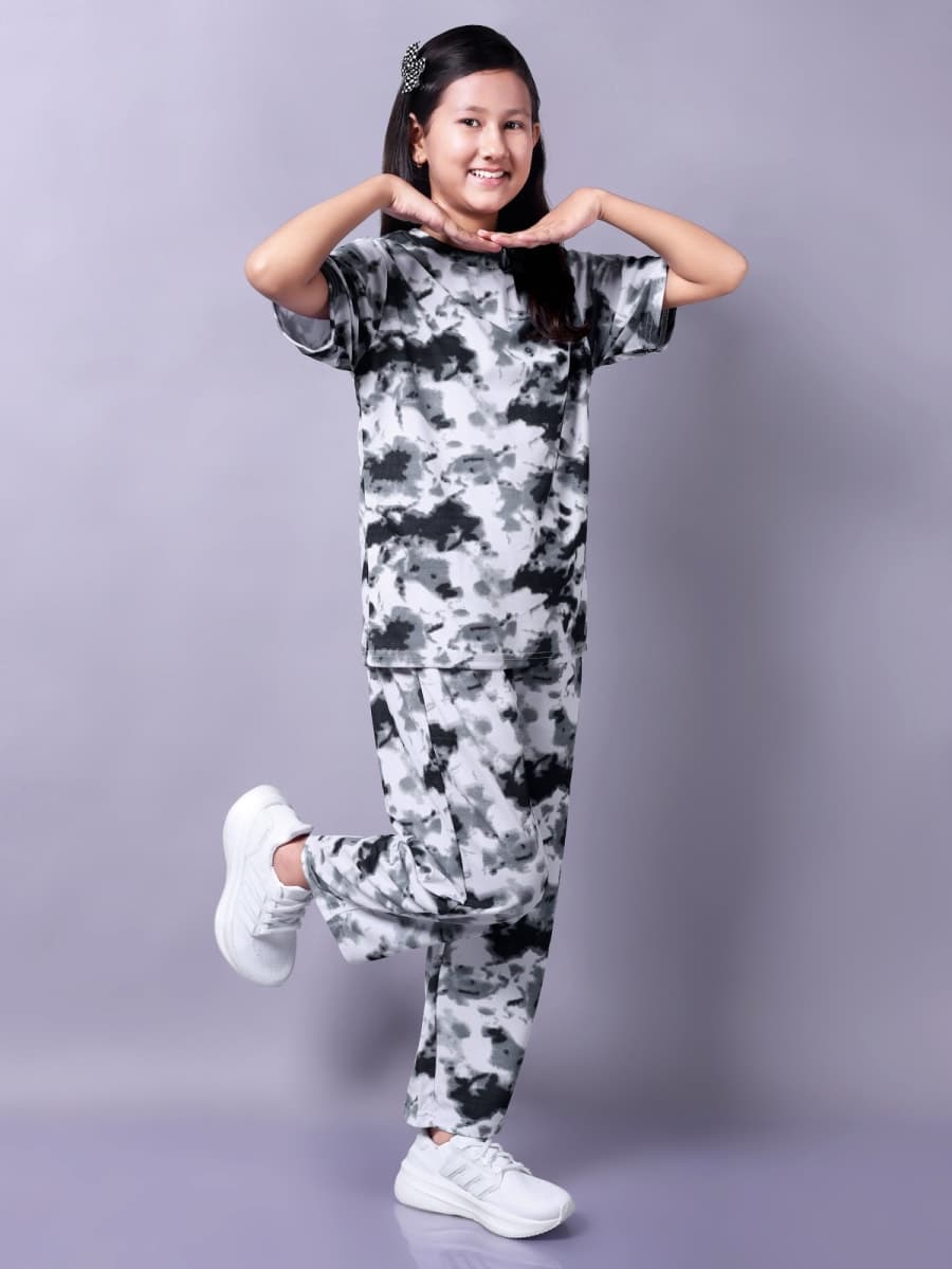 Cotton Silk Co-ord Set for Girls | Printed Kids Cord Set | Vastradrobe