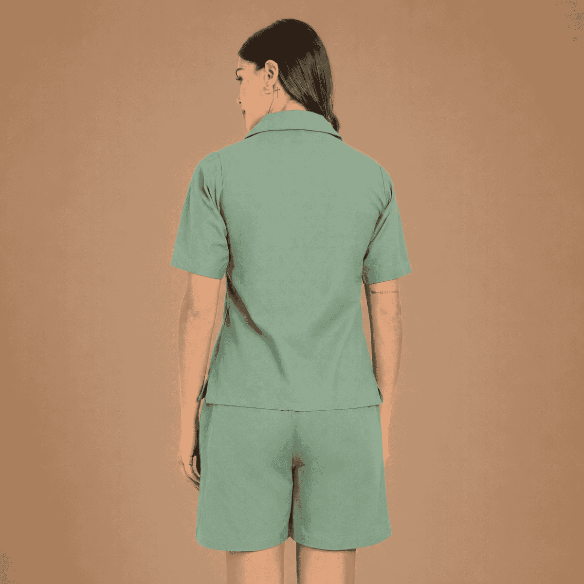 Women’s Solid Cotton Half-Co-Ord Set – Summer Lounge Set