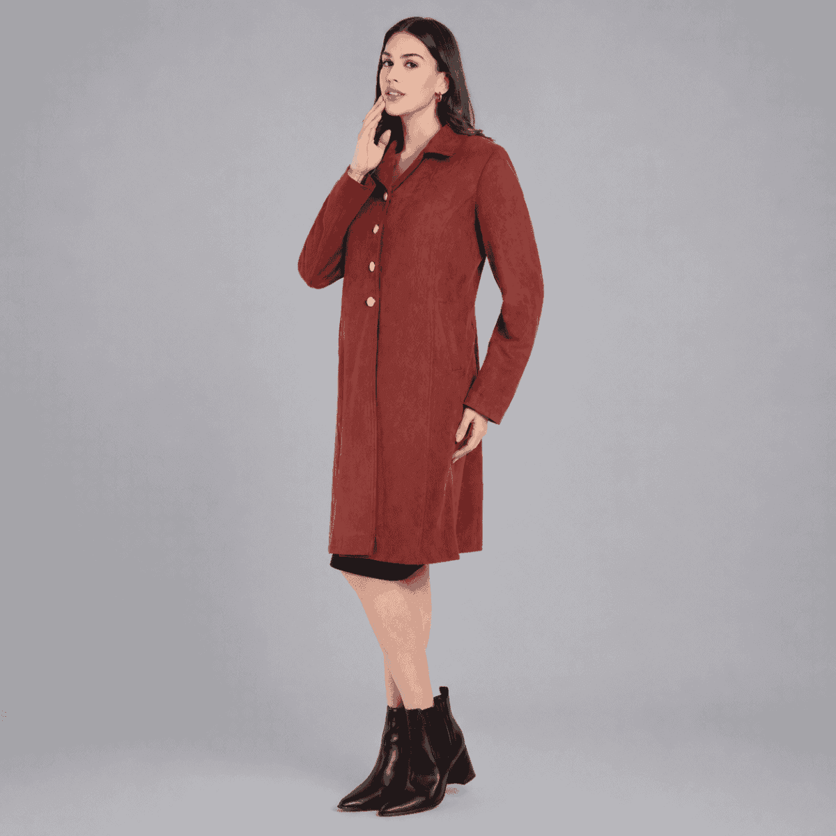 Women’s Longline Button Coat