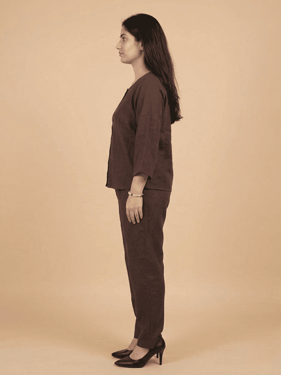 Women’s Co-Ord Set — Button Front Top & Pull-On Trousers With Bell Sleeves 2