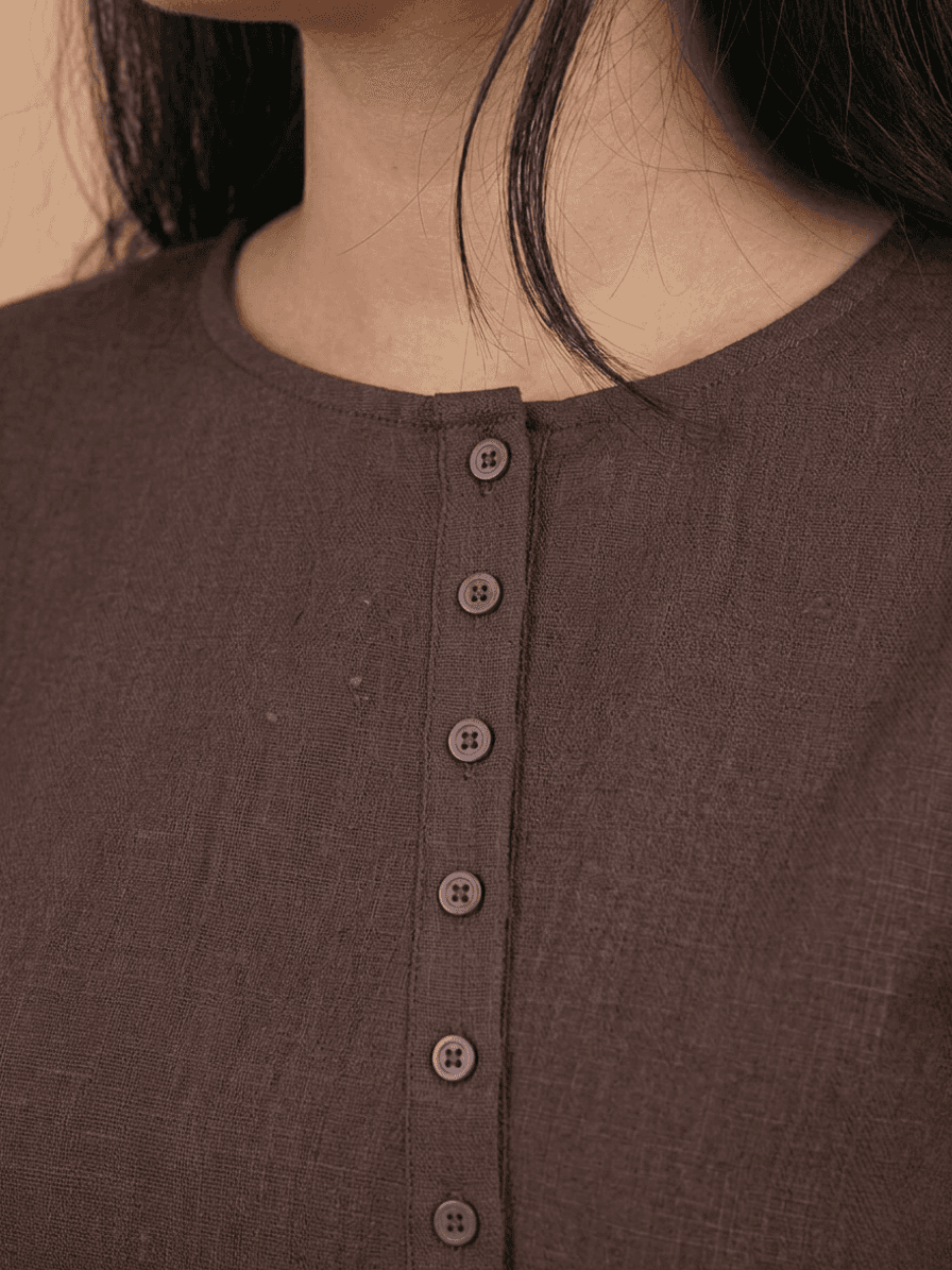 Women’s Co-Ord Set — Button Front Top & Pull-On Trousers With Bell Sleeves