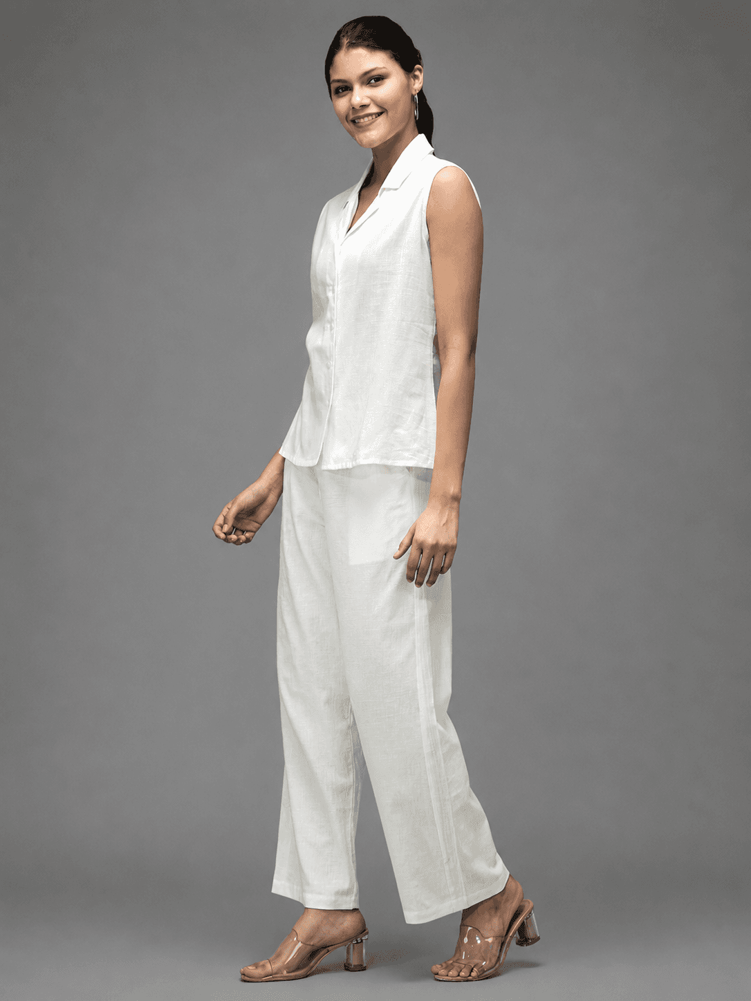 Women Sleeveless Cord Set | Stylish Button-Down Co-Ord Set for Casual & Smart Wear 2