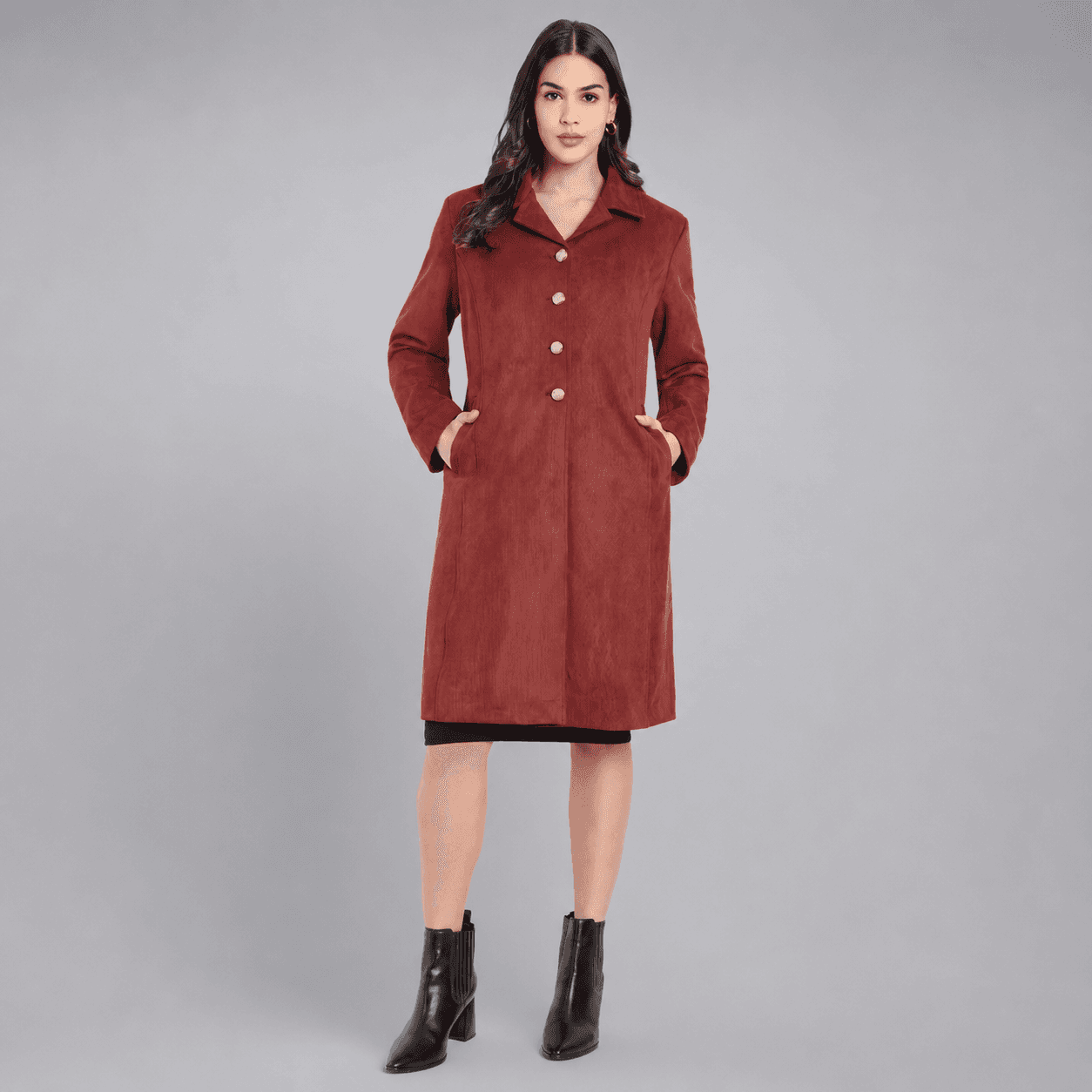 Women’s Longline Button Coat