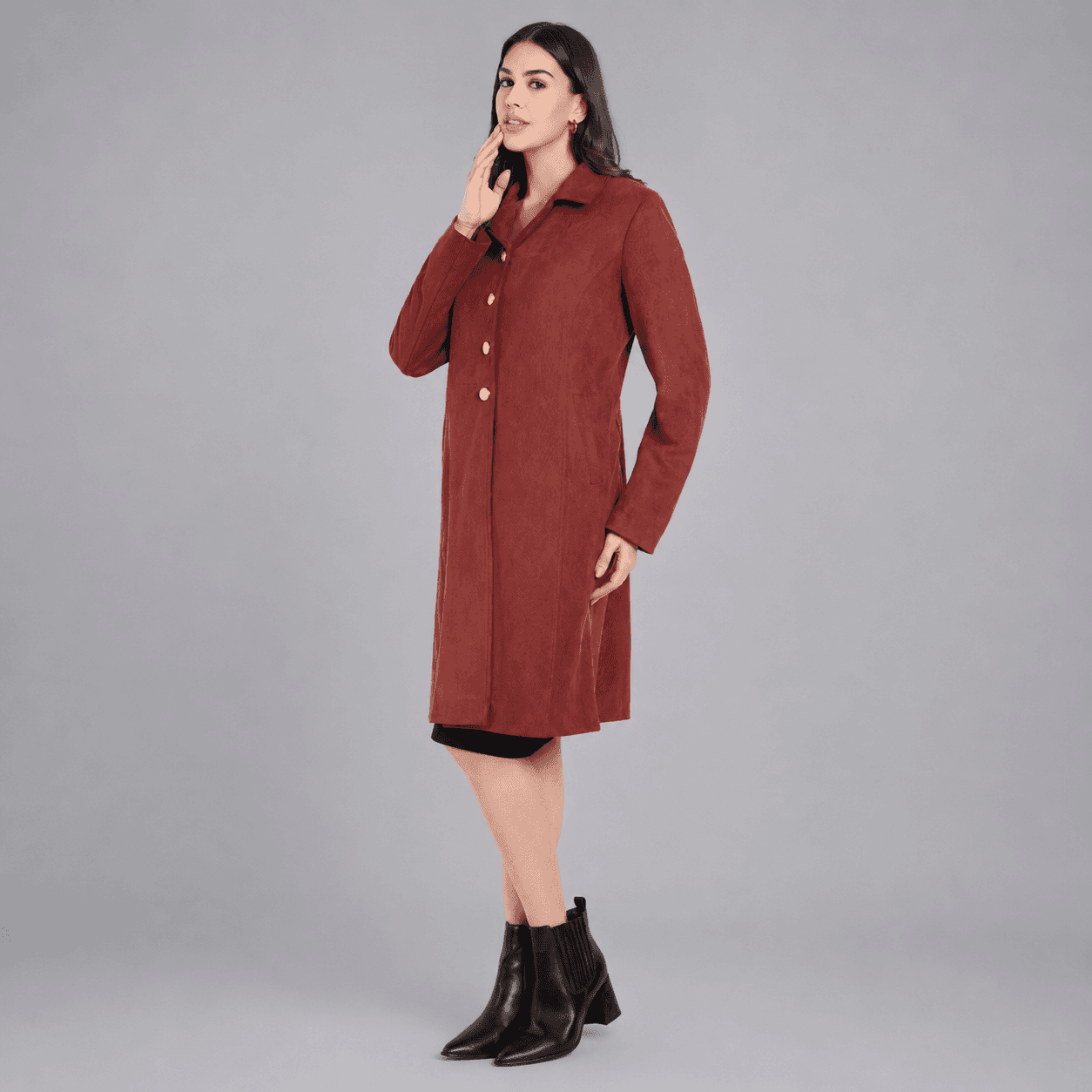 Women’s Longline Button Coat 2