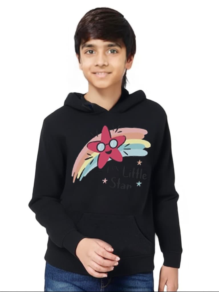 Kids Printed Cotton Fleece Hoodie | Warm Hooded Sweatshirt for Boys & Girls | Winter Casual Wear 2