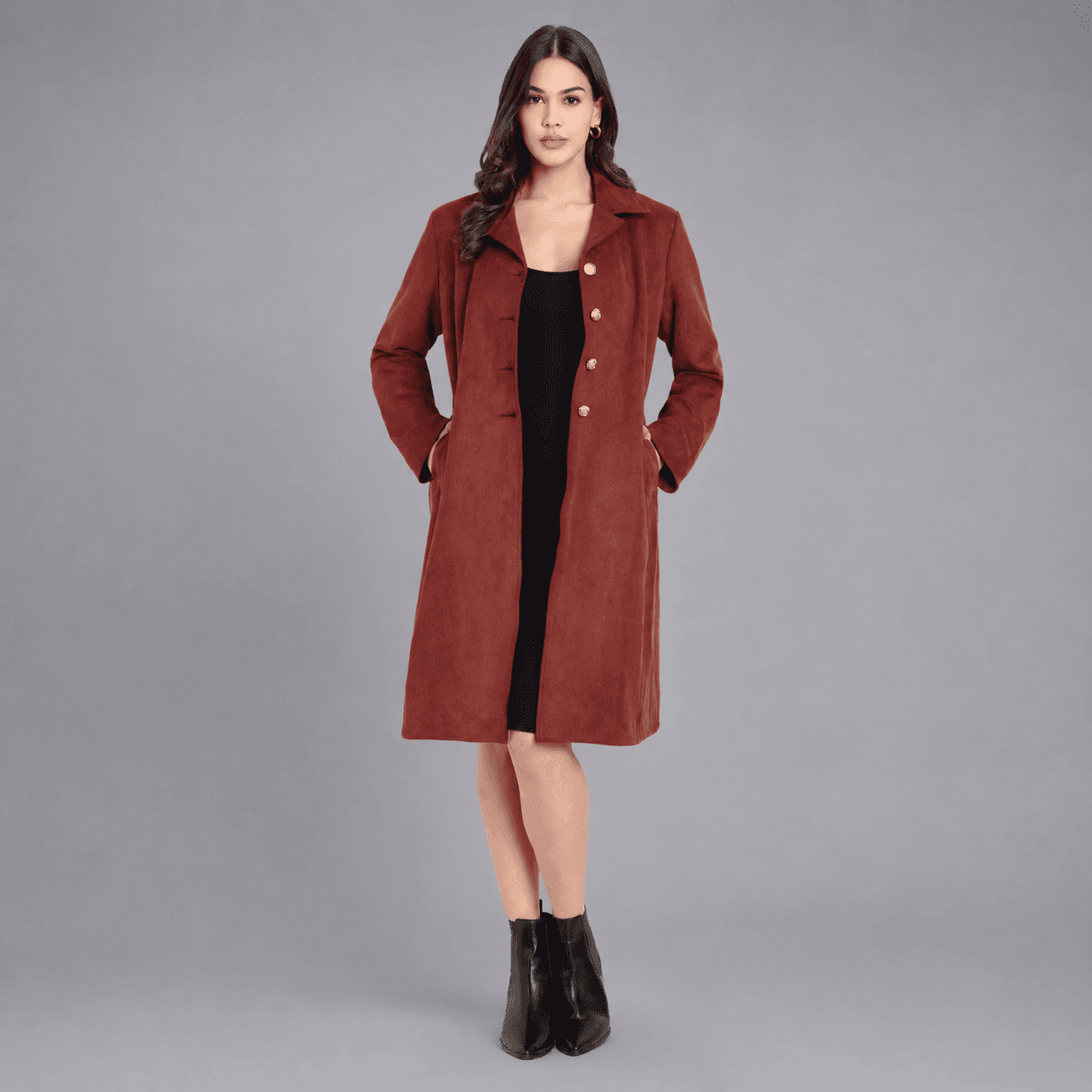 Women’s Longline Button Coat 5
